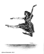 Pencil portrait of a ballerina by David Blackaller